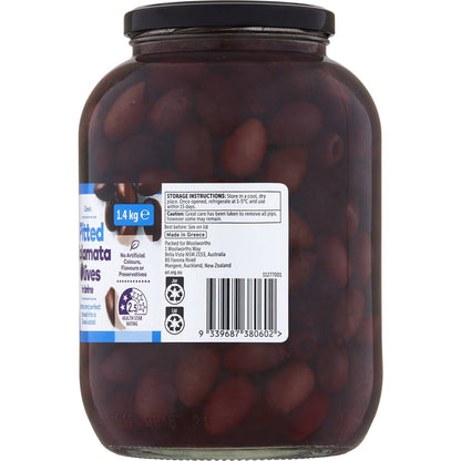 Woolworths Pitted Kalamata Olives In Brine 1.4kg