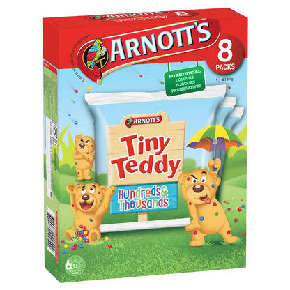 Arnott's Tiny Teddy Hundreds & Thousands Multipack Biscuits 8 pack