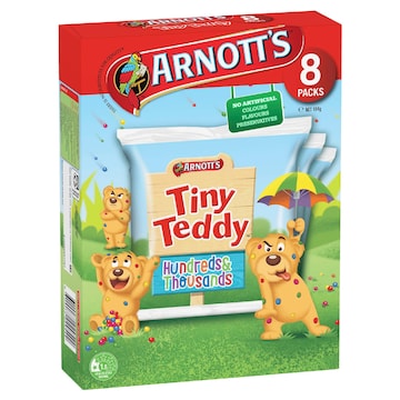 Arnott's Tiny Teddy Hundreds & Thousands Biscuits 8 pack