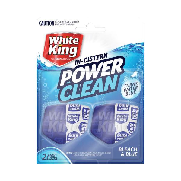 WHITE KING IN CISTERN BLOCK BLEACH AND BLUE 2X50G