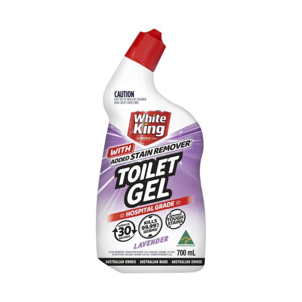 WHITE KING TOILET GEL WITH STAIN REMOVER LAVENDER 700mL