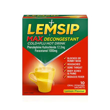 Max Decongestant Cold and Flu Lemon Hot Drink with Paracetamol