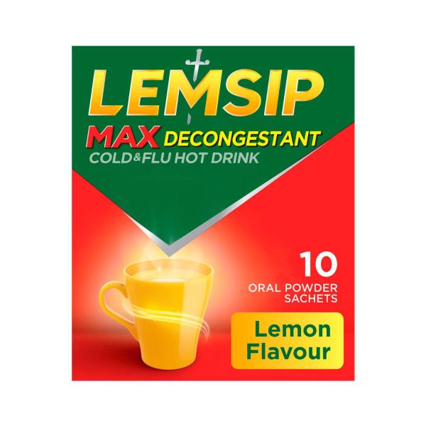 LEMSIP MAX WITH DECONGESTANT:LEMON:.:10 PACK