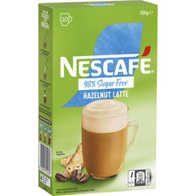 Nescafe 98% Sugar Free Hazelnut Latte Coffee Sachets 10 pack