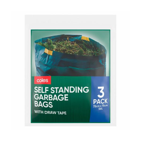 COLES STAND UP BAG DRAWSTRING 3 PACK