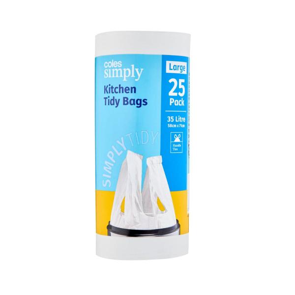 COLES SIMPLY KITCHEN TIDY BAGS LARGE 25 PACK