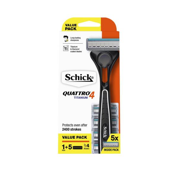 Quattro Hybrid Razor Kit + 5 Refills
