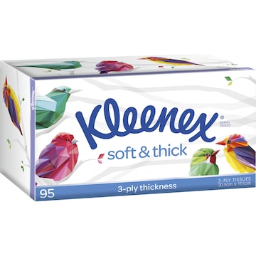 Kleenex Soft & Thick 3 Ply Facial Tissues 95 pack