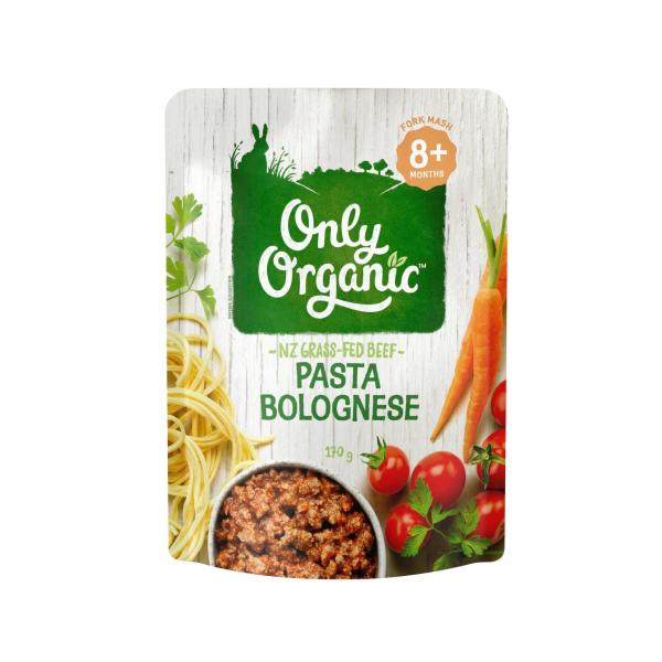 ONLY ORGANIC 8MTH+ PASTA BOLOGNESE 170 GRAM