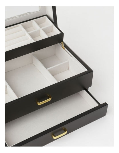 Multi Drawer Jewellery Box in Black