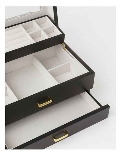 Multi Drawer Jewellery Box in Black