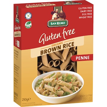 San Remo Gluten Free Brown Rice Penne 250g