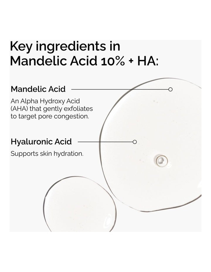 Mandelic Acid 10% + HA Gentle Facial Exfoliating Serum for Uneven Skin Tone and Dullness 30ml