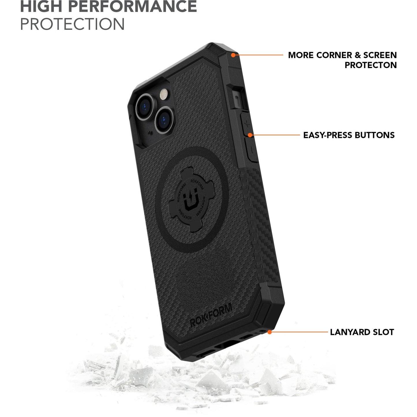 Rokform Rugged Case for iPhone 14/13 (Black)