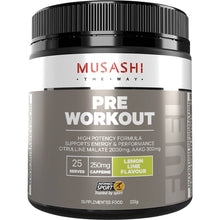 Musashi Pre Workout Lemon Lime 225g