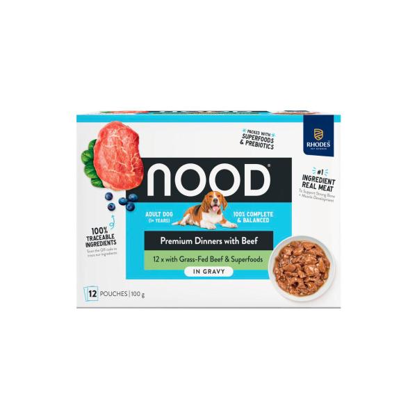 NOOD WET DOG FOOD BEEF IN GRAVY 12X100G