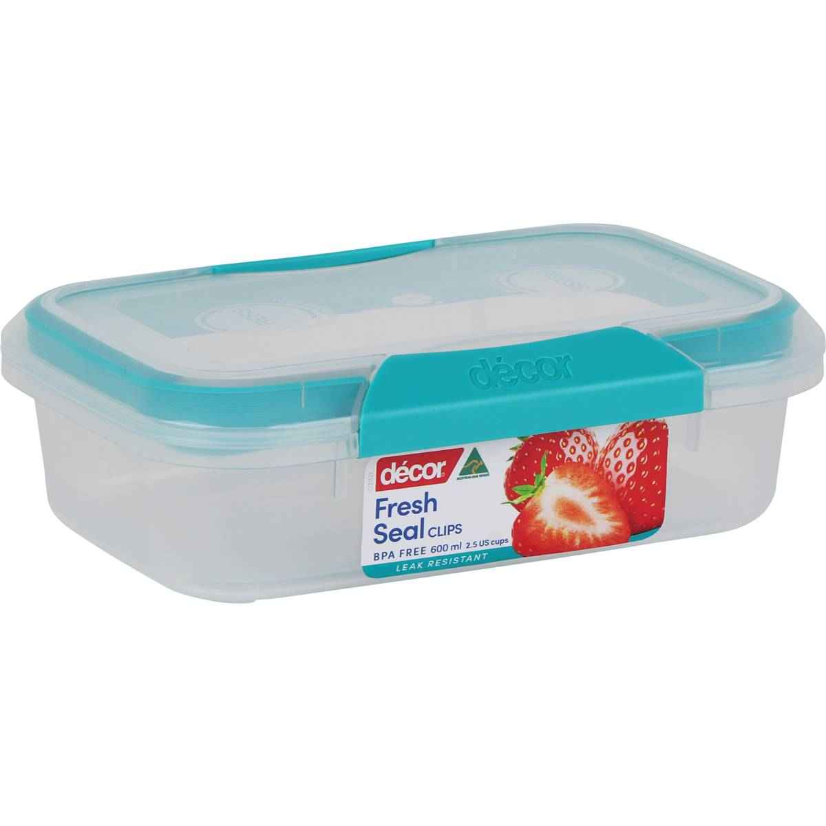 Decor Fresh Seal Clips Container Oblong 600mL