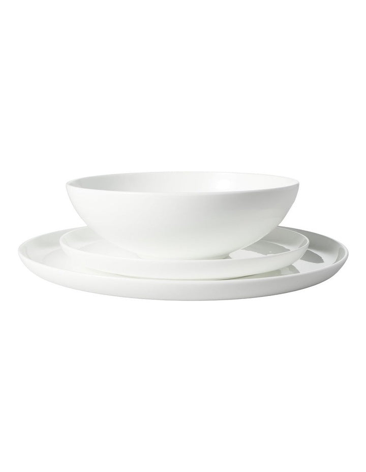 Cashmere Mansion High Rim Dinner Set 12 Piece in White