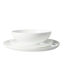 Cashmere Mansion High Rim Dinner Set 12 Piece in White