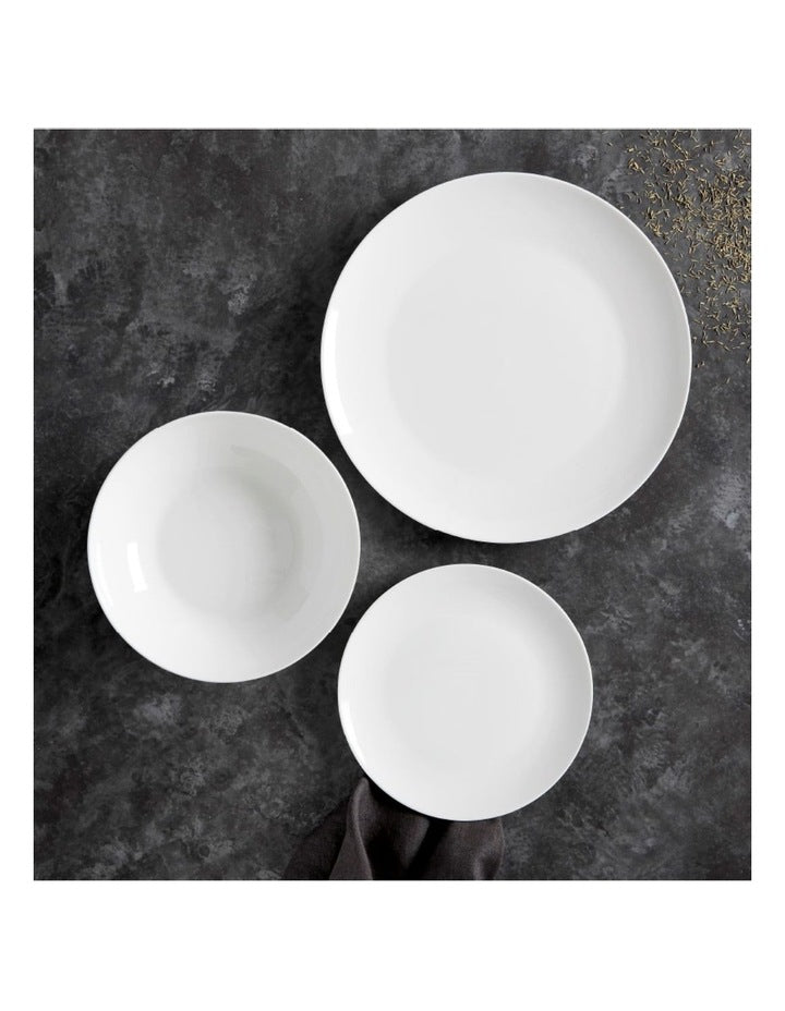 Cashmere Resort 12 Piece Coupe Dinner Set in White