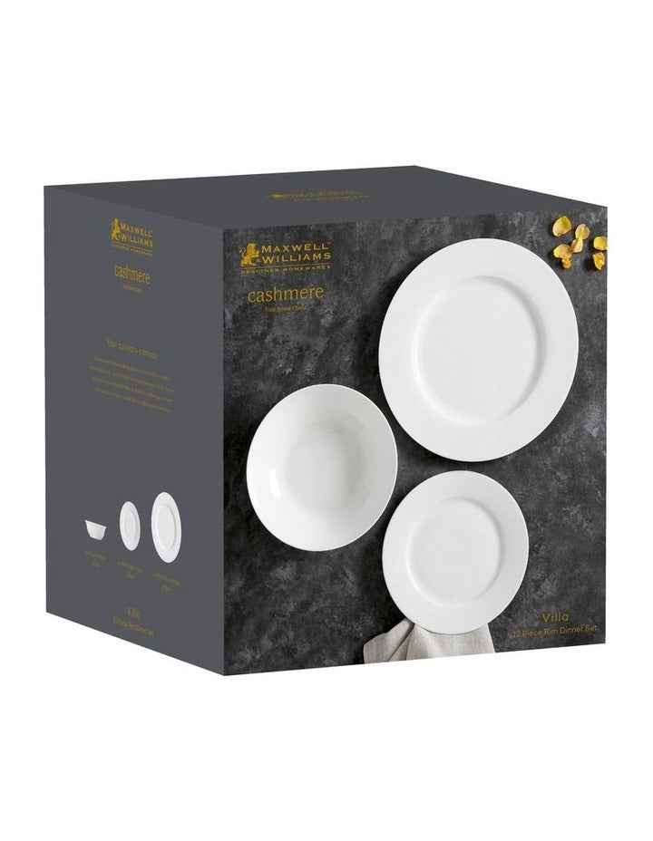 Cashmere Villa Rim Dinner Set 12 Piece in White