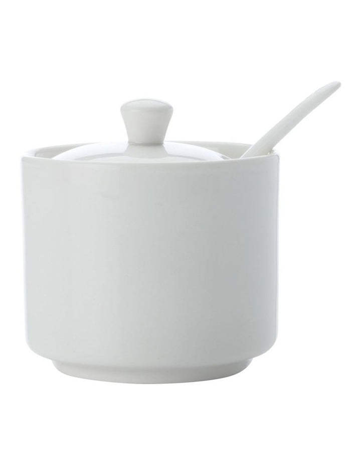 White Basics Straight Sugar With Spoon Gift Boxed in White