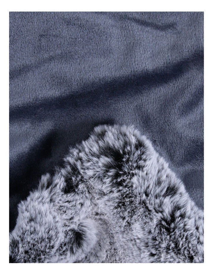 Oslo Faux Fur Throw Grey