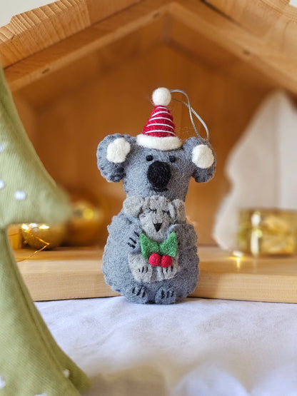 Pashom Felt Christmas Koala With Baby Christmas Tree Decoration Australian Animals Pretend & Imaginative Play Toys Christmas Range 3yrs+