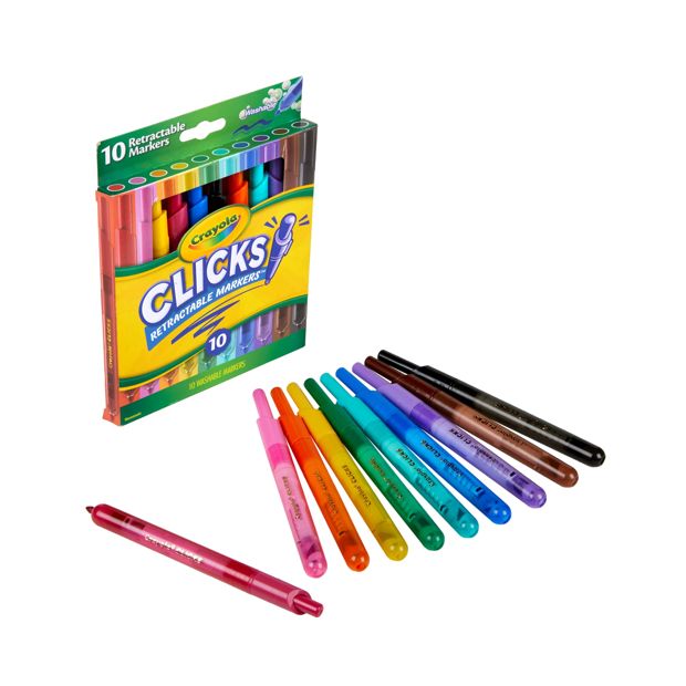 Crayola Clicks 10 Pack Retractable Markers