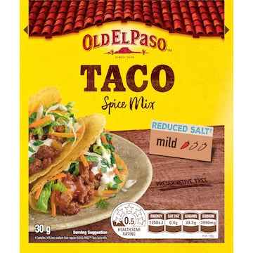 Old El Paso Reduced Salt Taco Spice Mix 30g