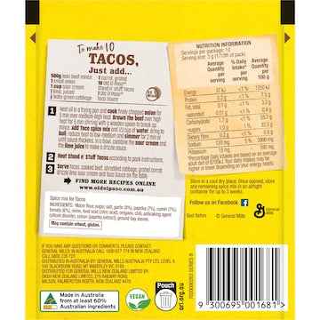 Old El Paso Reduced Salt Taco Spice Mix 30g