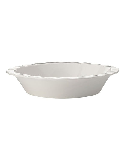 Fluted Pie Dish in White
