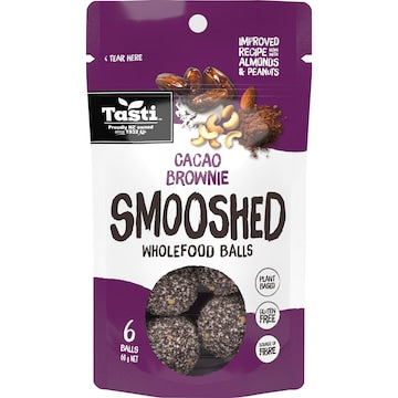Tasti Smooshed Wholefood Balls Cacao Brownie 69g