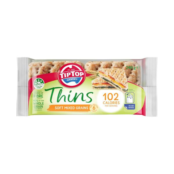 TIP TOP THINS MIXED GRAINS 6PK