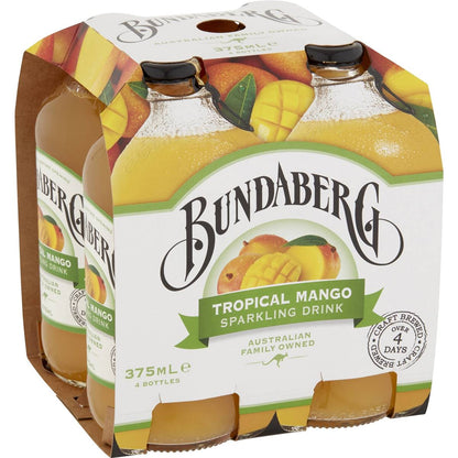 Bundaberg Tropical Mango Sparkling Drink 375ml x4 Pack