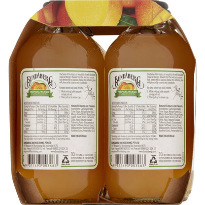 Bundaberg Tropical Mango Sparkling Drink 375ml x4 Pack