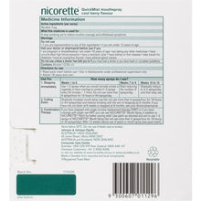 Nicorette Quit Smoking QuickMist Nicotine Mouth Spray CoolBerry 26.4mL
