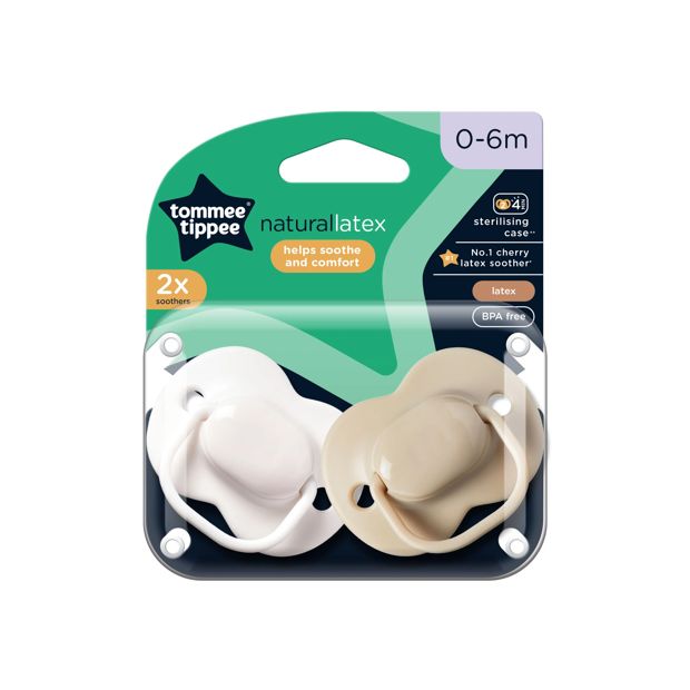 Tommee Tippee Cherry Latex Soother 2 Pack - 0-6 Months