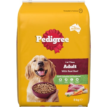 Pedigree Adult Dry Dog Food with Real Beef 8kg