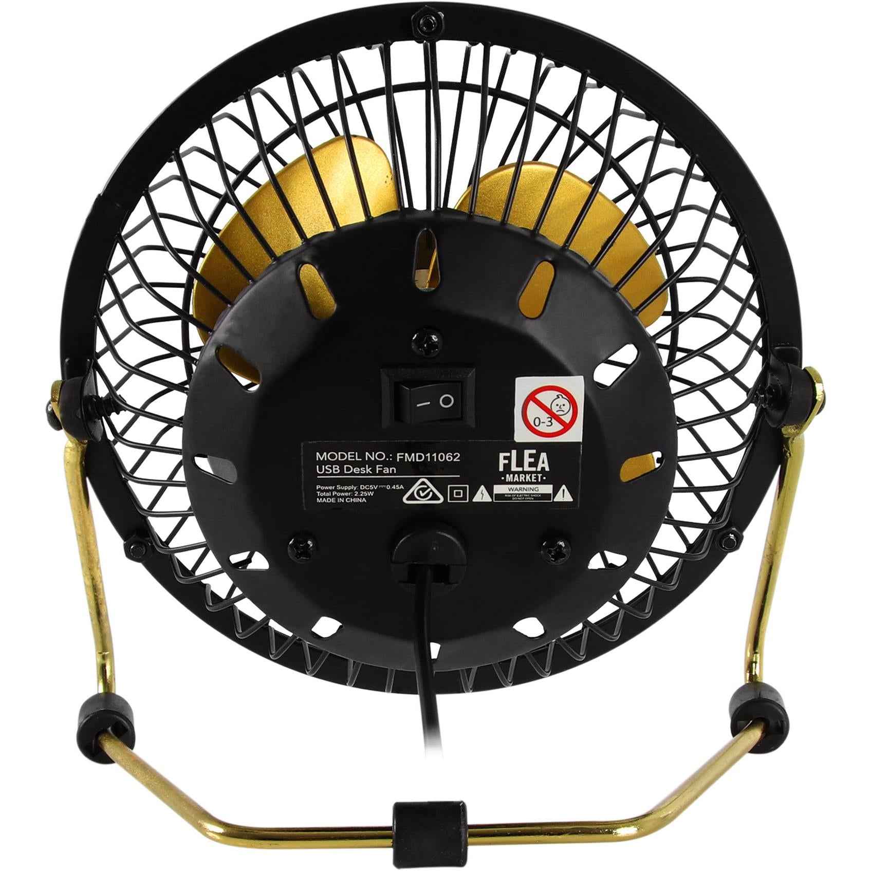 Flea Market USB Desk Fan (Black/Gold)