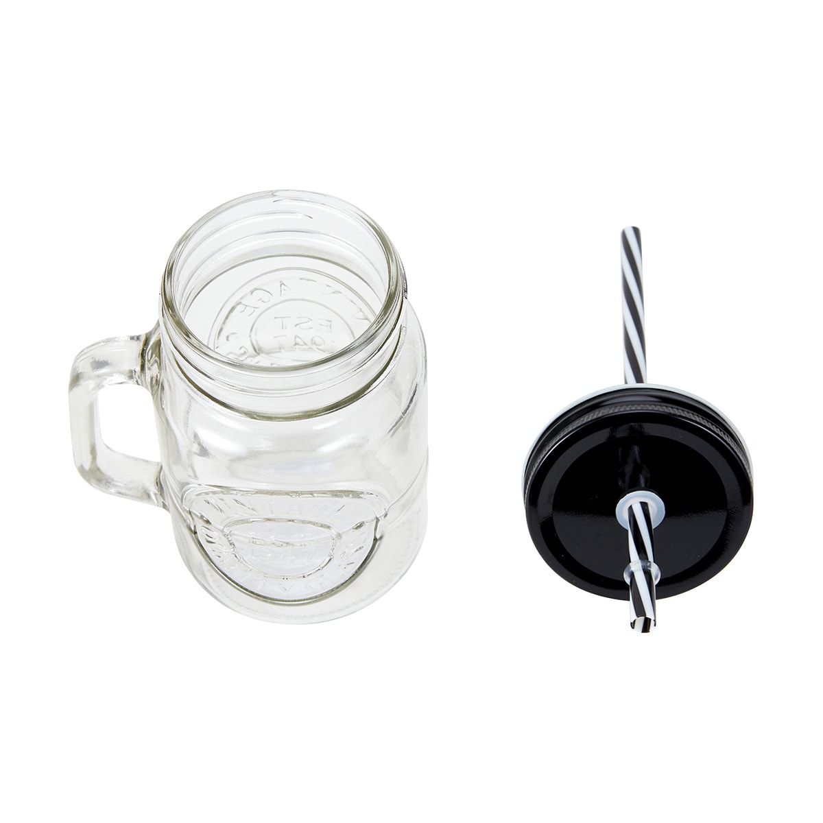 Badge Drink Jar and Straw