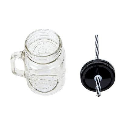 Badge Drink Jar and Straw