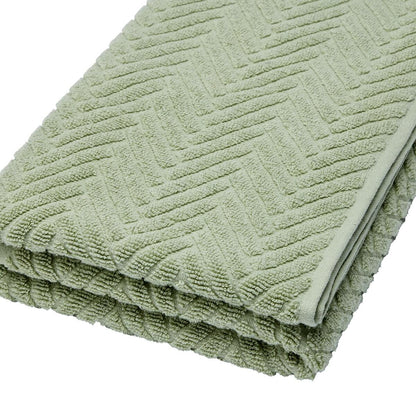 Chevron Cotton Bath Towel - Sage