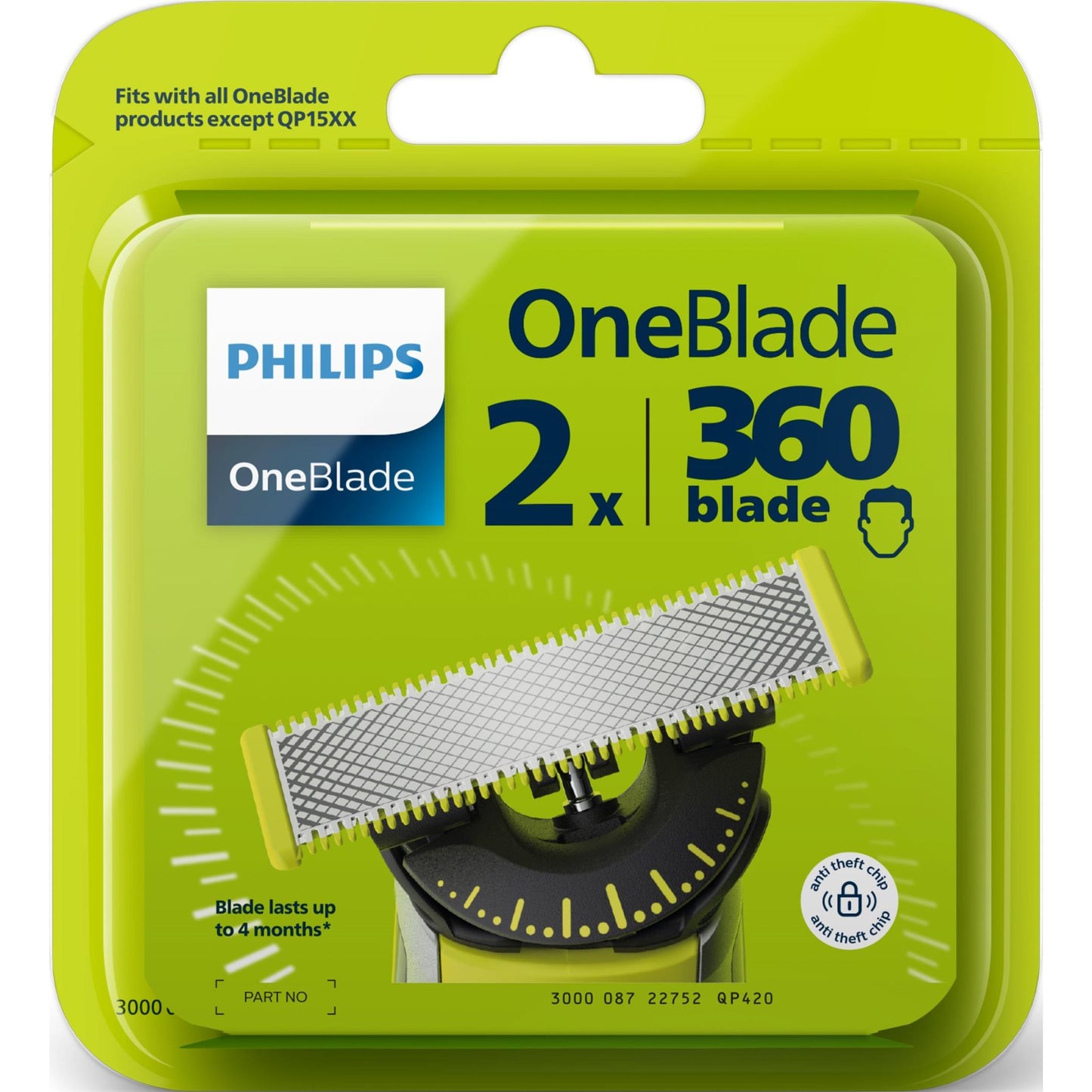 Philips OneBlade 360 Face Replacement Blade [2 Pack]
