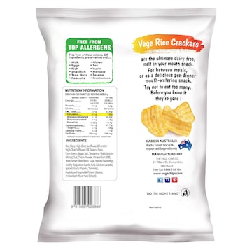 Vege Chips Rice Crackers Cheese 75g