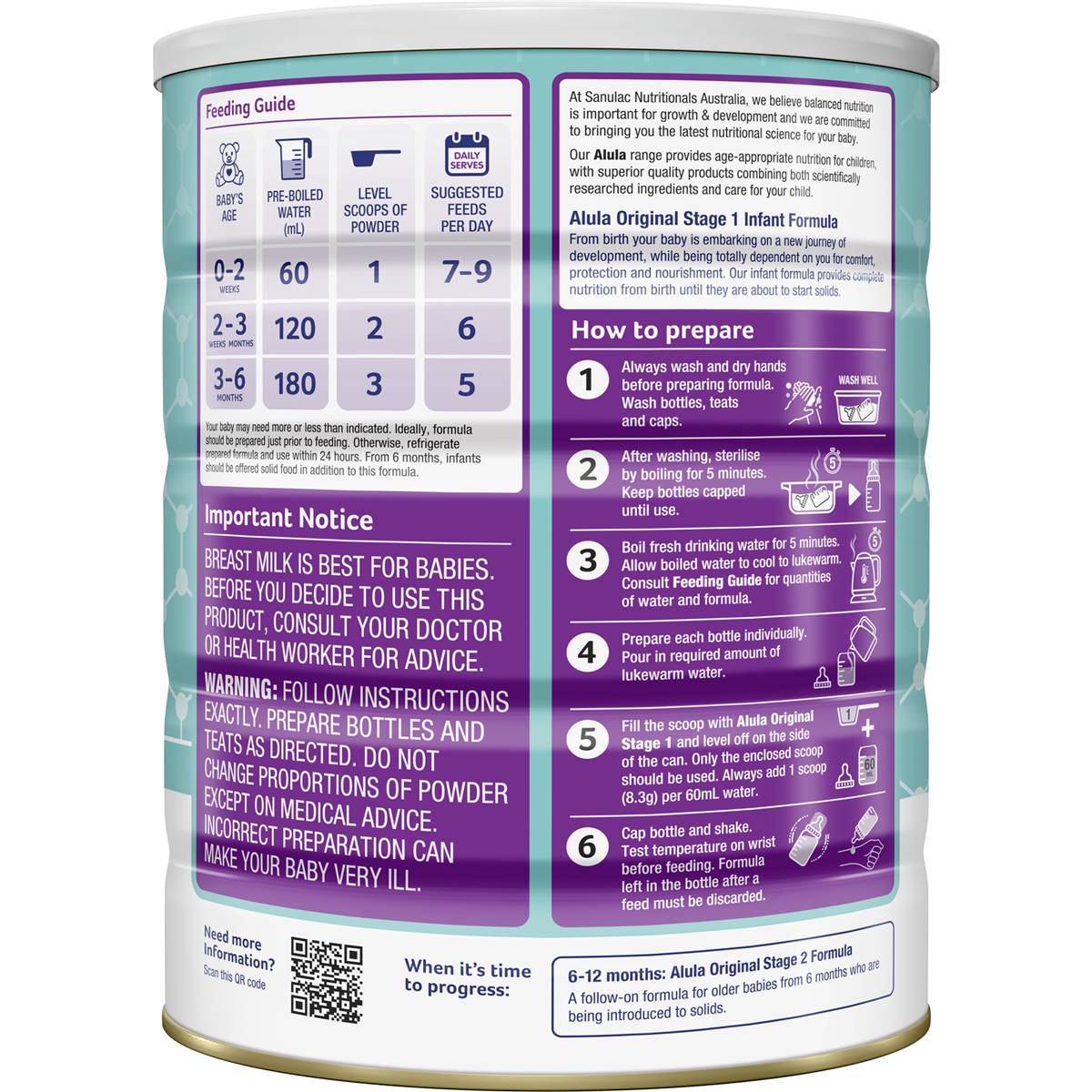 Alula Original Newborn Infant Formula 0-6M 900g