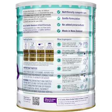 Alula Gentle Stage 1 Newborn Infant Formula 0-6 Months 900g