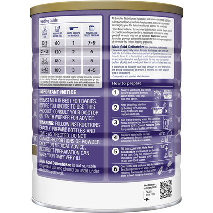 Alula Gold Delicate Eze Infant Formula 0-12M 850g