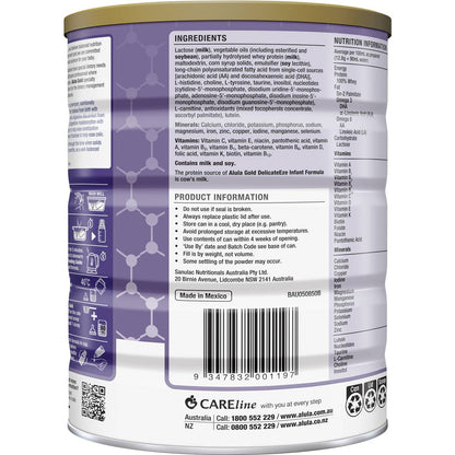 Alula Gold Delicate Eze Infant Formula 0-12M 850g