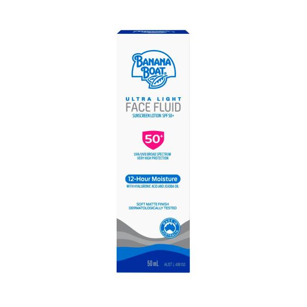 BANANA BOAT ULTRA LIGHT FACE FLUID SUNSCREEN LOTION SPF50+ 50ML